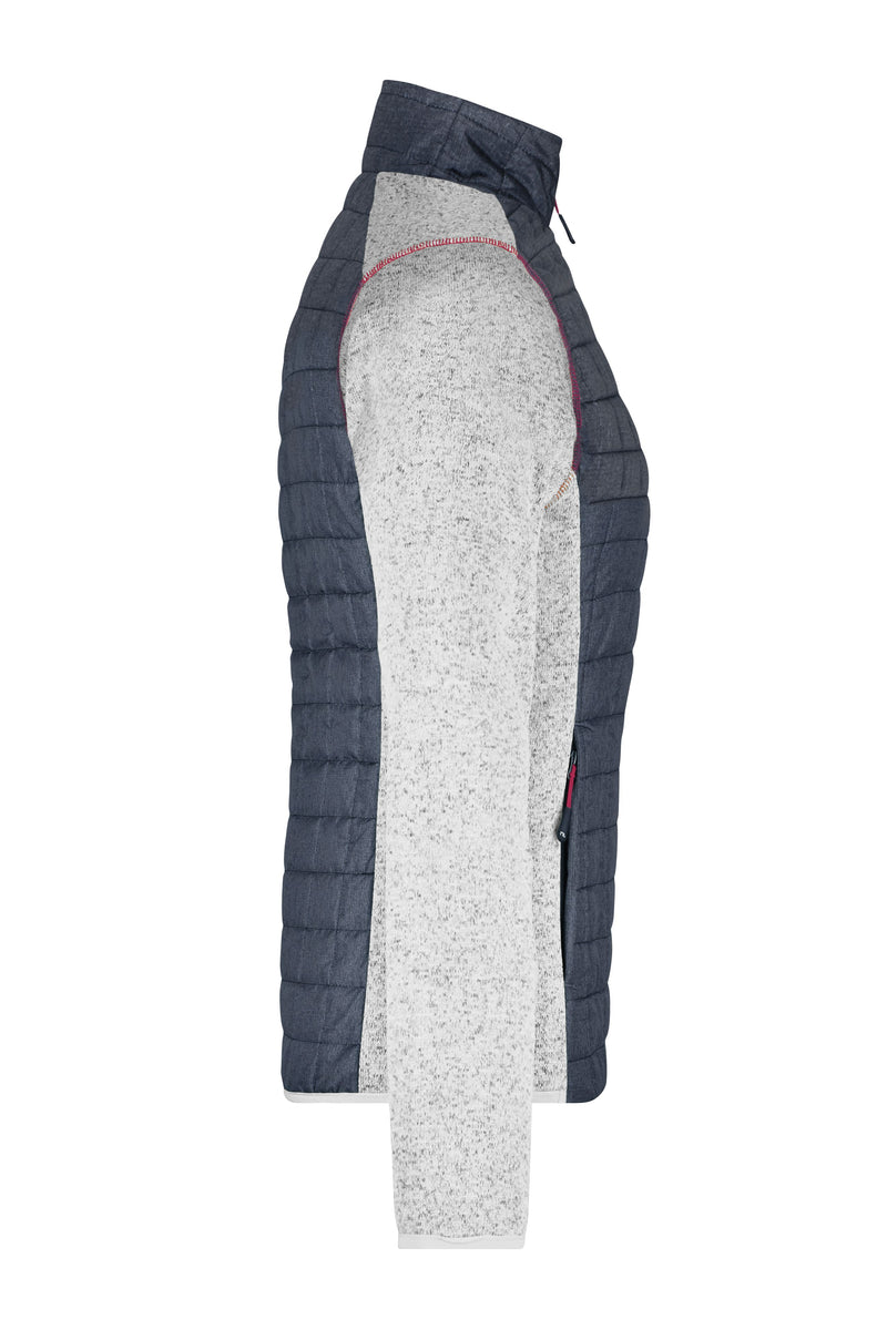 Laden Sie das Bild in Galerie -Viewer, Strickfleecejacke im stylischen Materialmix - JN741
