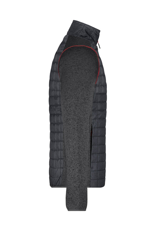 Strickfleecejacke im stylischen Materialmix - JN742