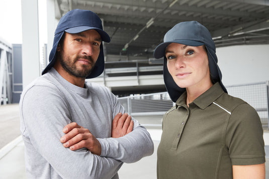 6 Panel Cap mit extra langem Nackenschutz - MB6243