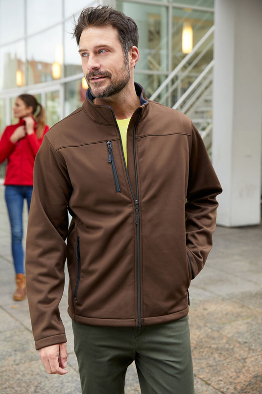 Klassische Softshelljacke im sportlichen Design aus recyceltem Polyester - Herren - JN1172