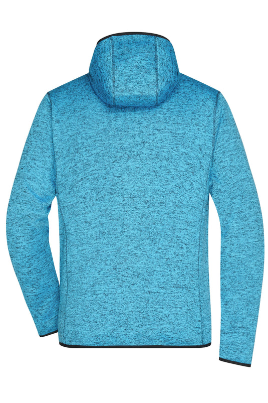 Kapuzenjacke aus Strickfleece in Melangeoptik - Herren - JN589