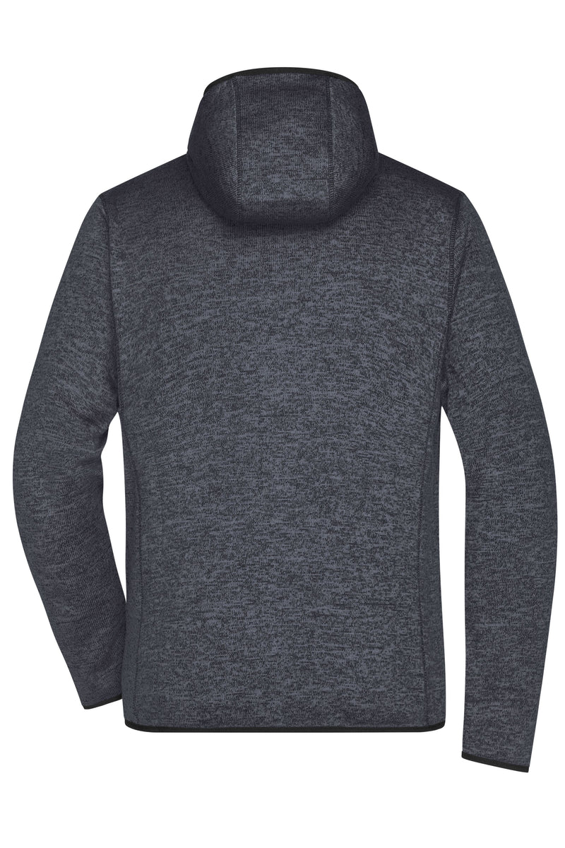 Laden Sie das Bild in Galerie -Viewer, Kapuzenjacke aus Strickfleece in Melangeoptik - Herren - JN589
