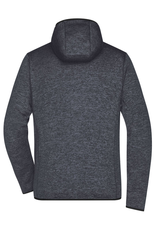 Kapuzenjacke aus Strickfleece in Melangeoptik - Herren - JN589
