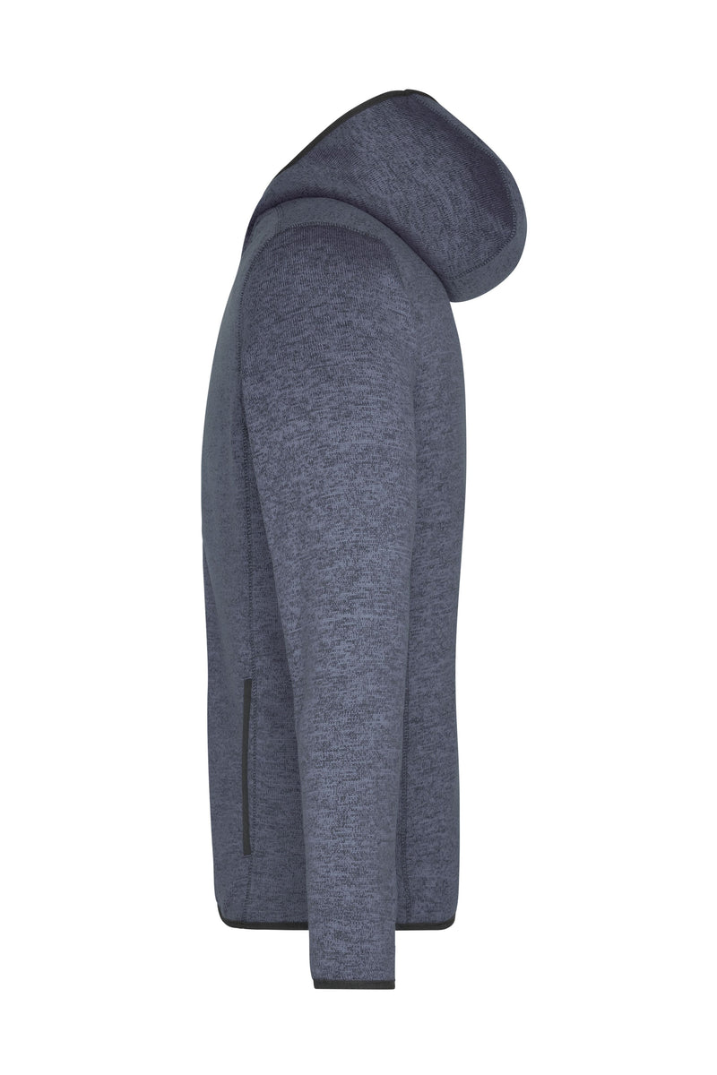 Laden Sie das Bild in Galerie -Viewer, Kapuzenjacke aus Strickfleece in Melangeoptik - Herren - JN589
