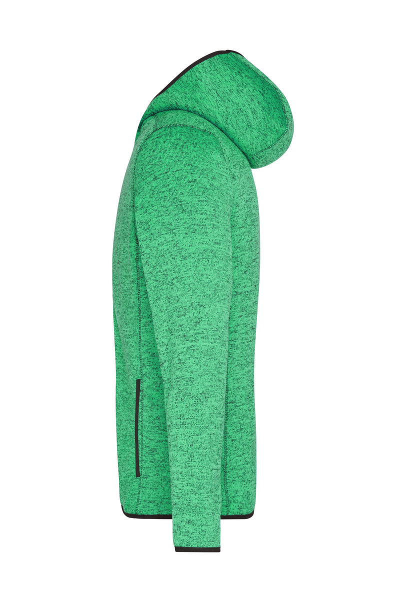 Laden Sie das Bild in Galerie -Viewer, Kapuzenjacke aus Strickfleece in Melangeoptik - Herren - JN589
