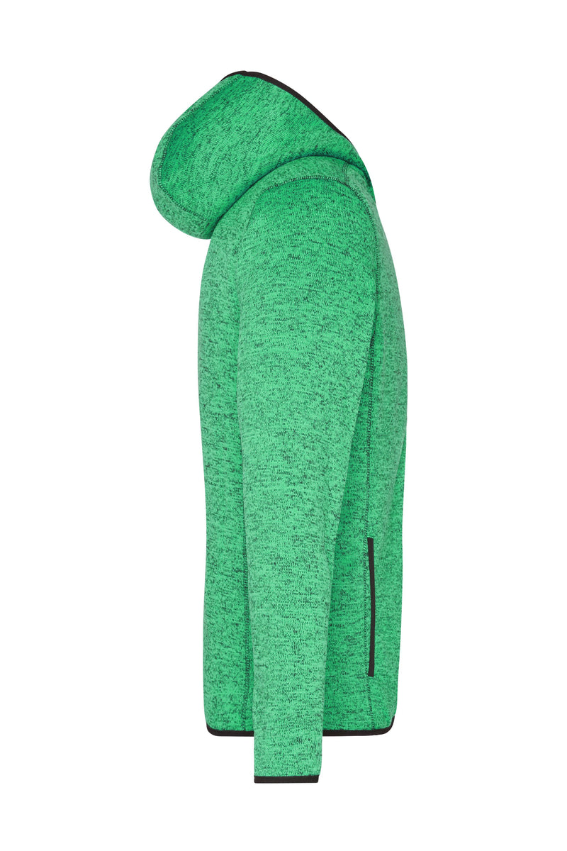 Laden Sie das Bild in Galerie -Viewer, Kapuzenjacke aus Strickfleece in Melangeoptik - Herren - JN589
