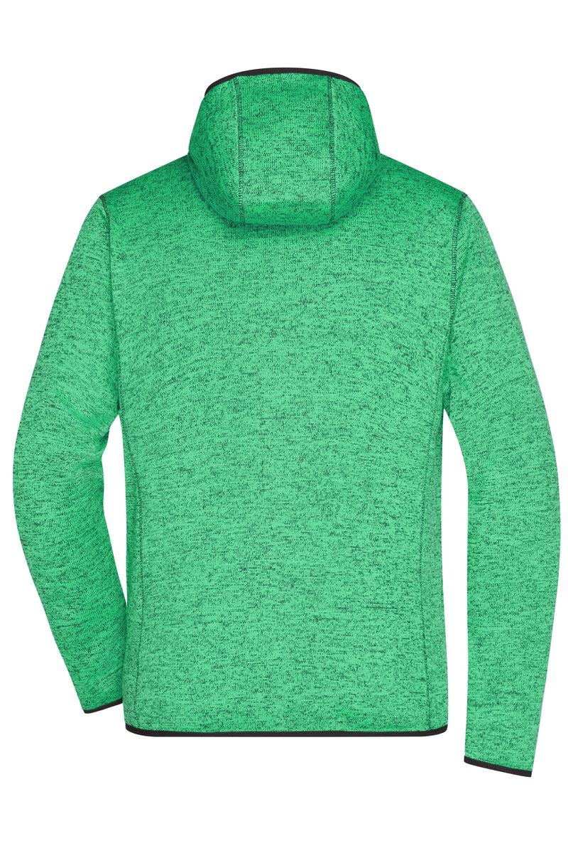Laden Sie das Bild in Galerie -Viewer, Kapuzenjacke aus Strickfleece in Melangeoptik - Herren - JN589
