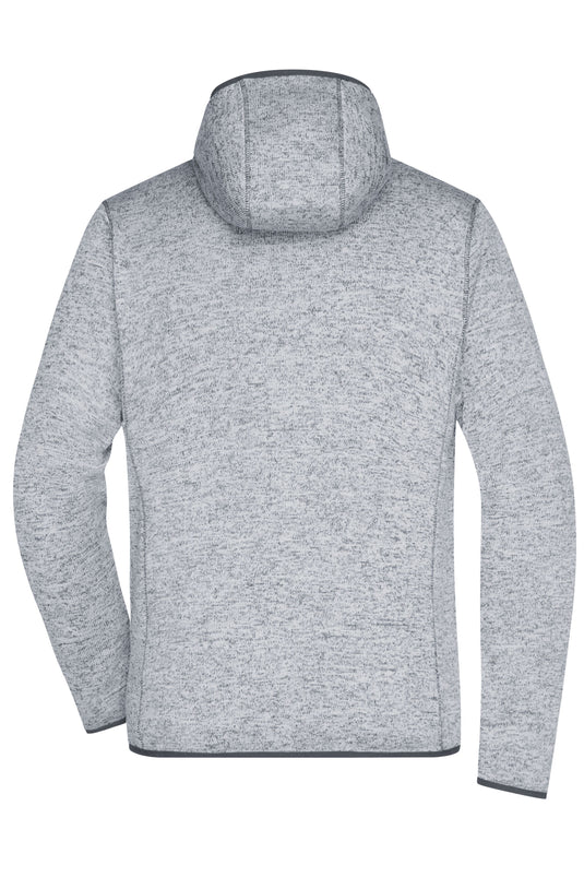 Kapuzenjacke aus Strickfleece in Melangeoptik - Herren - JN589