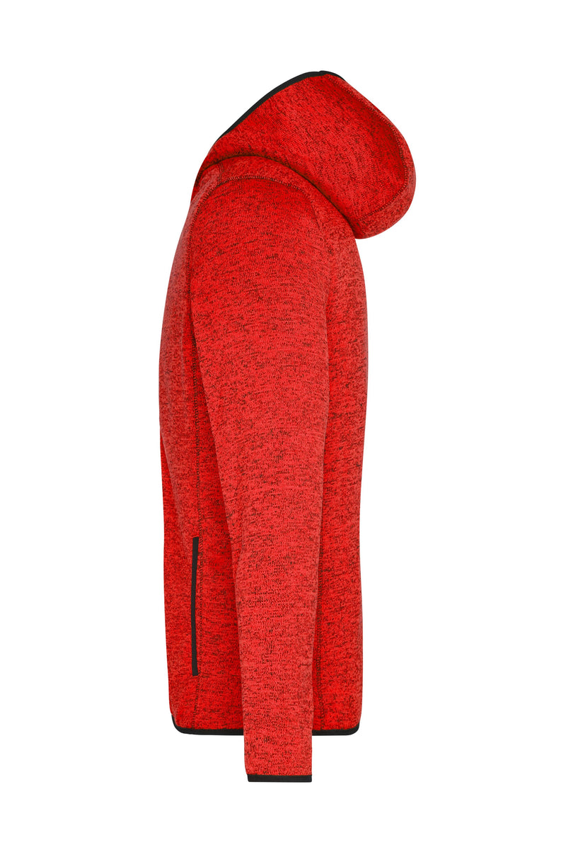 Laden Sie das Bild in Galerie -Viewer, Kapuzenjacke aus Strickfleece in Melangeoptik - Herren - JN589

