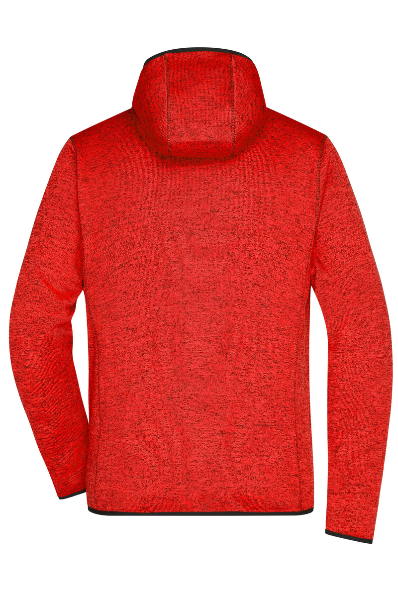 Laden Sie das Bild in Galerie -Viewer, Kapuzenjacke aus Strickfleece in Melangeoptik - Herren - JN589
