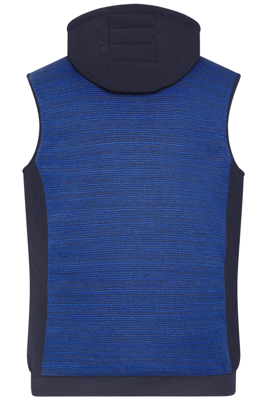 Wattierte Strickfleece Weste im attraktiven Materialmix - JN1848