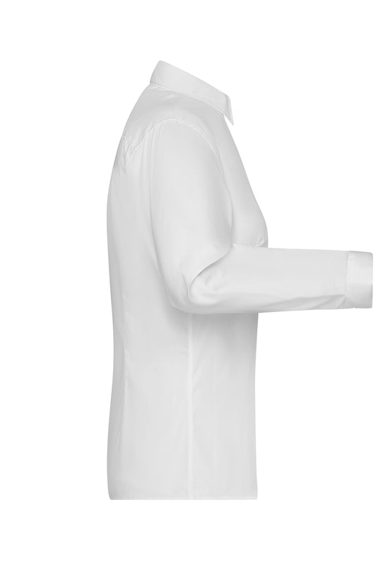 Bügelleichte Langarm Damen-Bluse für Business und City - JN615
