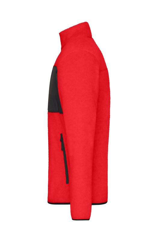 Herren Fleecejacke im Materialmix - JN1312