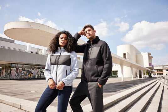 Herren Fleecejacke im Materialmix - JN1312