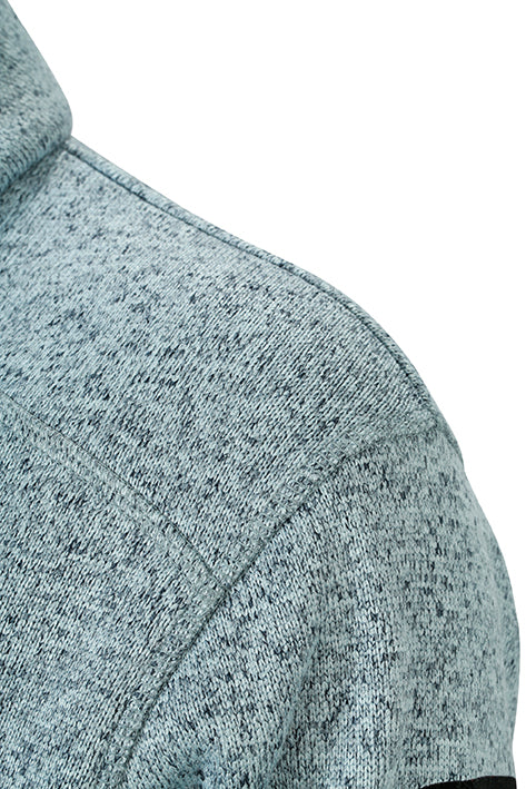 Modische Strickfleece Jacke mit Stehkragen - JN762